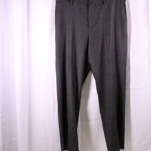 Hart Schaffner Marx Mens 38x32 Gray Flat Front 100% Wool Dress Pants